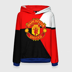 Толстовка-худи женская Манчестер юнайтед геометрия линии, цвет: 3D-синий