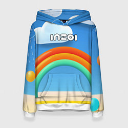 Женская толстовка Inzoi объемная радуга и облака