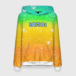 Женская толстовка Inzoi зелено-желтый фон