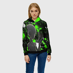 Толстовка-худи женская Инопланетянин и его эктоплазма, цвет: 3D-черный — фото 2