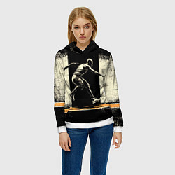 Толстовка-худи женская Прыгун в длину, цвет: 3D-белый — фото 2