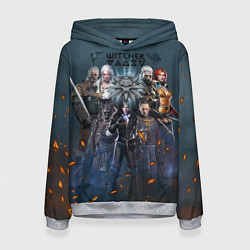 Толстовка-худи женская Ведьмак герои, цвет: 3D-меланж