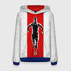 Женская толстовка Легкоатлет на красно-белом