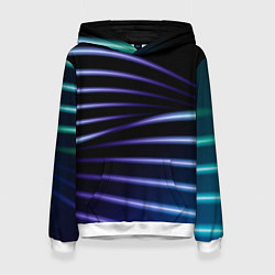 Толстовка-худи женская Color black blue, цвет: 3D-белый
