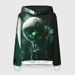 Женская толстовка Скелет космонавта в космосе