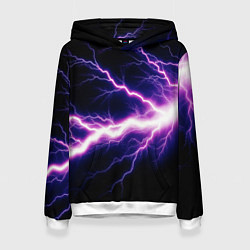 Толстовка-худи женская Lightning purple, цвет: 3D-белый