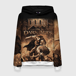 Толстовка-худи женская Doom the dark ages, цвет: 3D-белый