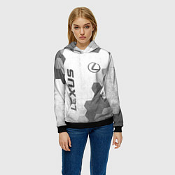 Толстовка-худи женская Lexus - white gradient вертикально, цвет: 3D-черный — фото 2