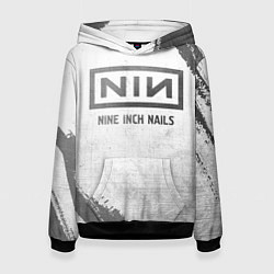 Толстовка-худи женская Nine Inch Nails - white gradient, цвет: 3D-черный