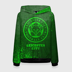 Толстовка-худи женская Leicester City - green gradient, цвет: 3D-черный