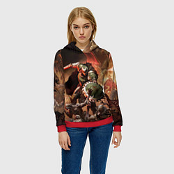 Толстовка-худи женская Doom dark ages, цвет: 3D-красный — фото 2