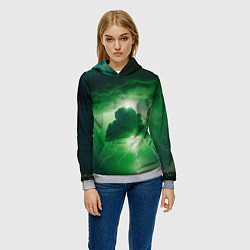 Толстовка-худи женская Зелёный гром, цвет: 3D-меланж — фото 2