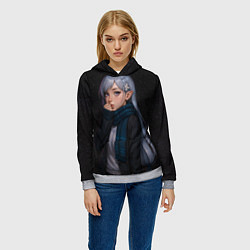 Толстовка-худи женская Эмилия реализм, цвет: 3D-меланж — фото 2