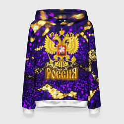 Женская толстовка Россия - фиолетовая текстура