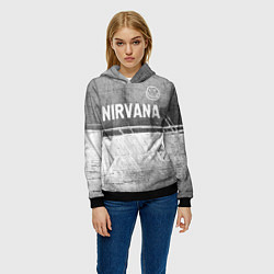 Толстовка-худи женская Nirvana - grey gradient посередине, цвет: 3D-черный — фото 2
