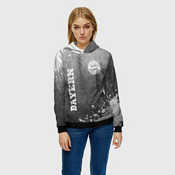 Толстовка-худи женская Bayern - grey gradient вертикально, цвет: 3D-черный — фото 2