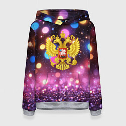 Женская толстовка Герб России на фоне бокке