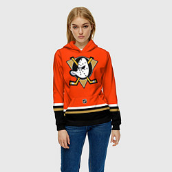 Толстовка-худи женская Anaheim Ducks NHL, цвет: 3D-черный — фото 2
