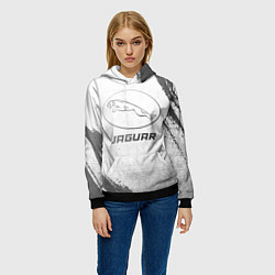 Толстовка-худи женская Jaguar - white gradient, цвет: 3D-черный — фото 2