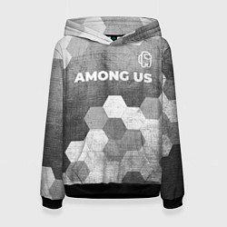 Толстовка-худи женская Among Us - grey gradient посередине, цвет: 3D-черный