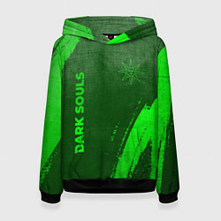 Толстовка-худи женская Dark Souls - green gradient вертикально, цвет: 3D-черный