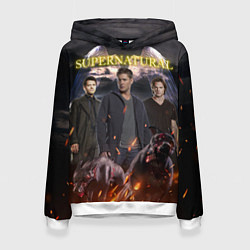 Толстовка-худи женская Supernatural - true hunters, цвет: 3D-белый