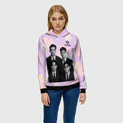 Толстовка-худи женская Astro группа в черных пиджаках, цвет: 3D-черный — фото 2