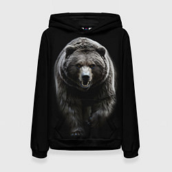 Женская толстовка Грозный медведь с знаком лапа медведя