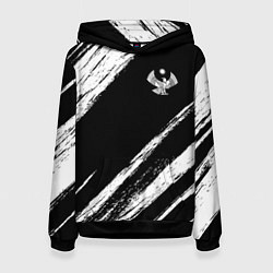 Толстовка-худи женская Дагестан - брызги, цвет: 3D-черный