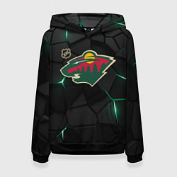 Толстовка-худи женская Миннесота Уайлд - плиты с подсветкой, цвет: 3D-черный