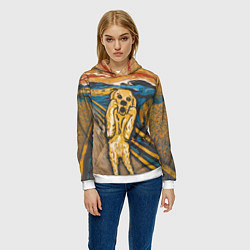 Толстовка-худи женская Крик - Пёс, цвет: 3D-белый — фото 2