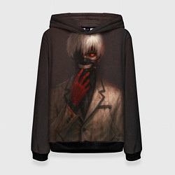 Толстовка-худи женская Гуль Канеки Кен, цвет: 3D-черный