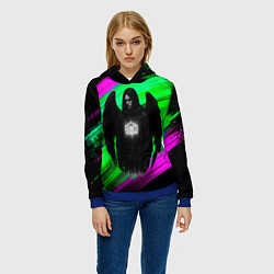 Толстовка-худи женская Bones падший ангел, цвет: 3D-синий — фото 2