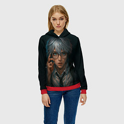 Толстовка-худи женская Стильный мужчина в очках, цвет: 3D-красный — фото 2