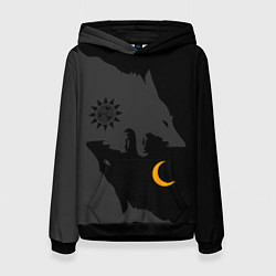 Женская толстовка Мистические волки ночи и дня - тату