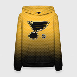 Толстовка-худи женская Сент Луис Блюз - желтый градиент, цвет: 3D-черный