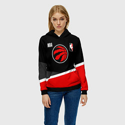 Толстовка-худи женская Toronto Raptors - basketball, цвет: 3D-черный — фото 2
