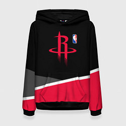 Толстовка-худи женская Хьюстон Рокетс - линии, цвет: 3D-черный
