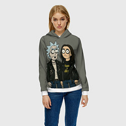 Толстовка-худи женская КиШ - Рик и Морти, цвет: 3D-белый — фото 2