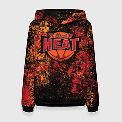 Толстовка-худи женская Майами Хит - цветовой хаос, цвет: 3D-черный