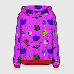 Толстовка-худи женская Halloween pink, цвет: 3D-красный
