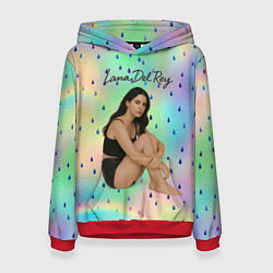 Женская толстовка Lana Del Rey сидит обняв колени