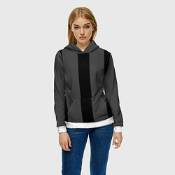 Толстовка-худи женская Color black grey line, цвет: 3D-белый — фото 2