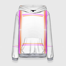 Толстовка-худи женская Neon white orange pink, цвет: 3D-меланж