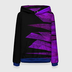 Толстовка-худи женская Color purple black stripes, цвет: 3D-синий