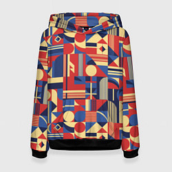 Толстовка-худи женская Геометрический карнавал, цвет: 3D-черный