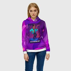 Толстовка-худи женская XXXTentacion танцует в стиле 80х, цвет: 3D-белый — фото 2