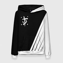 Толстовка-худи женская Doom white geometry, цвет: 3D-белый