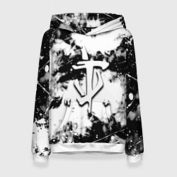 Толстовка-худи женская Doom краски всплеск белые, цвет: 3D-белый