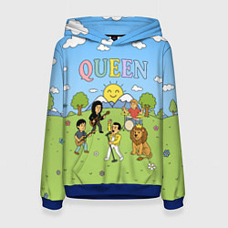 Женская толстовка Queen мультяшный стиль на поляне